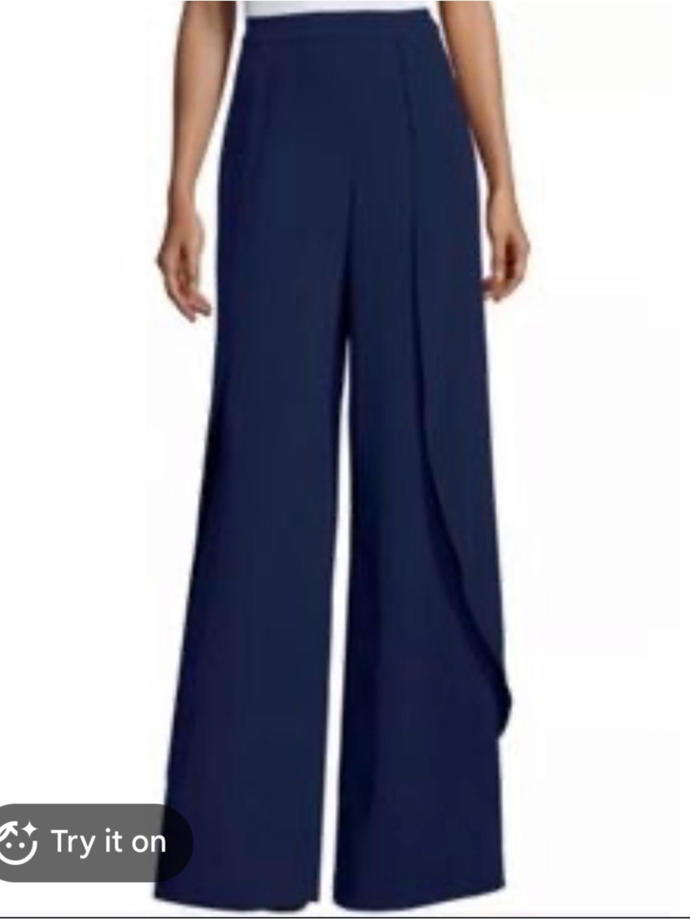 Alice + Olivia Shavon Wide‎ Leg Draped Trousers Chiffon Layered flowy Slit Pants